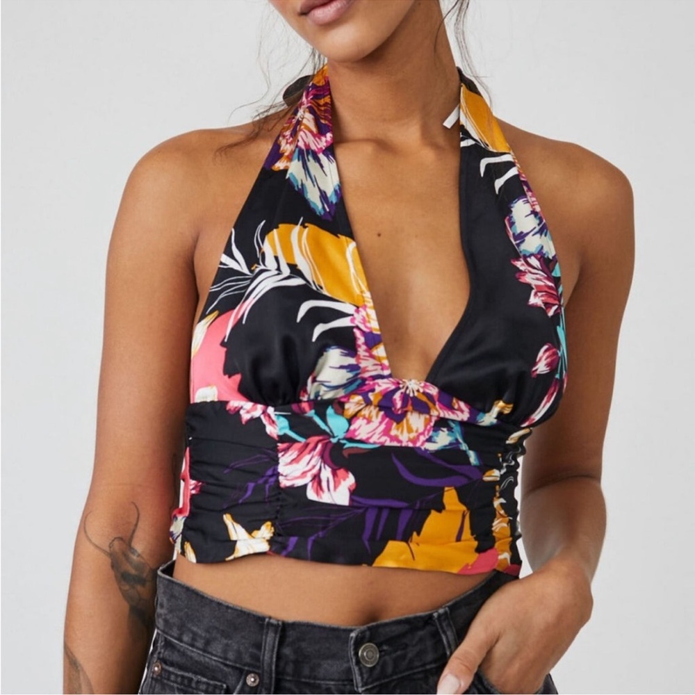 Free People Seraphina Halter Top Black XL